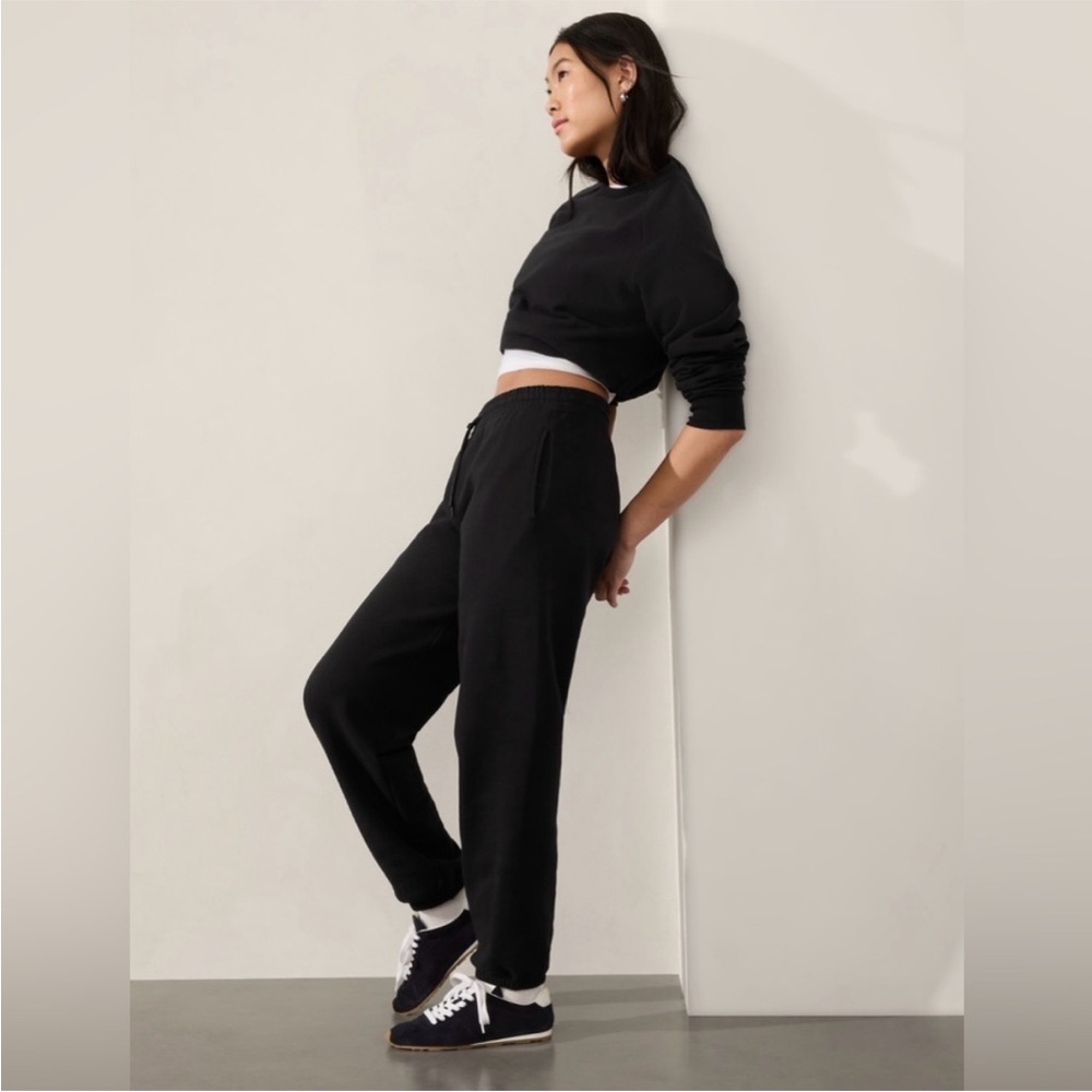 NWT Athleta Black Easy Fleece forever fleece  Jogger, sweatpant  small S 575914 - Picture 4 of 10